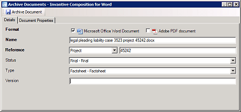 Invantive Composition save published document to your Document Management System