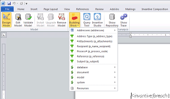 Invantive Composition define model for prefilling Word document from Microsoft SQL Server
